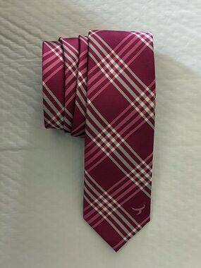 Susan G Komen Men's Pink Plaid Tie EUC Breast Cancer Awareness “Knots For Hope”